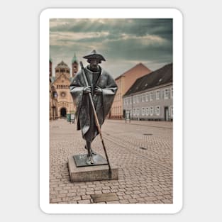 Statue of a Pilgrim to Santiago De Compostela, Speyer, Germany Sticker